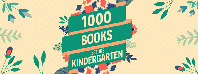 1,000 Books Before Kindergarten floral graphic banner